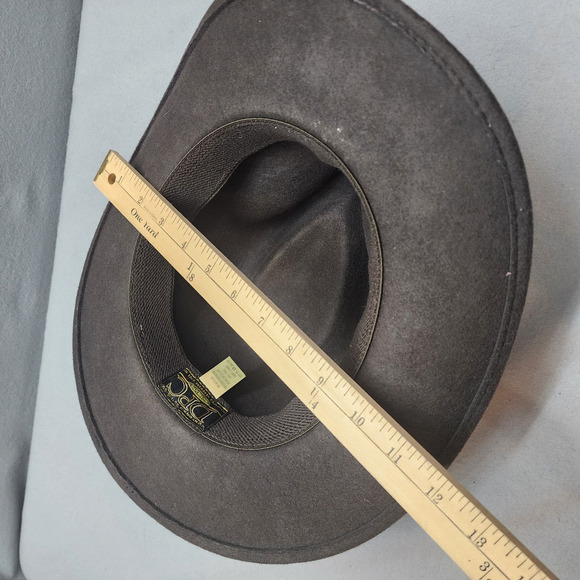 DPC Dorfman Pacific USA Black 100% Wool Felt Western Cowboy Men's Hat Sz L - Picture 9 of 10